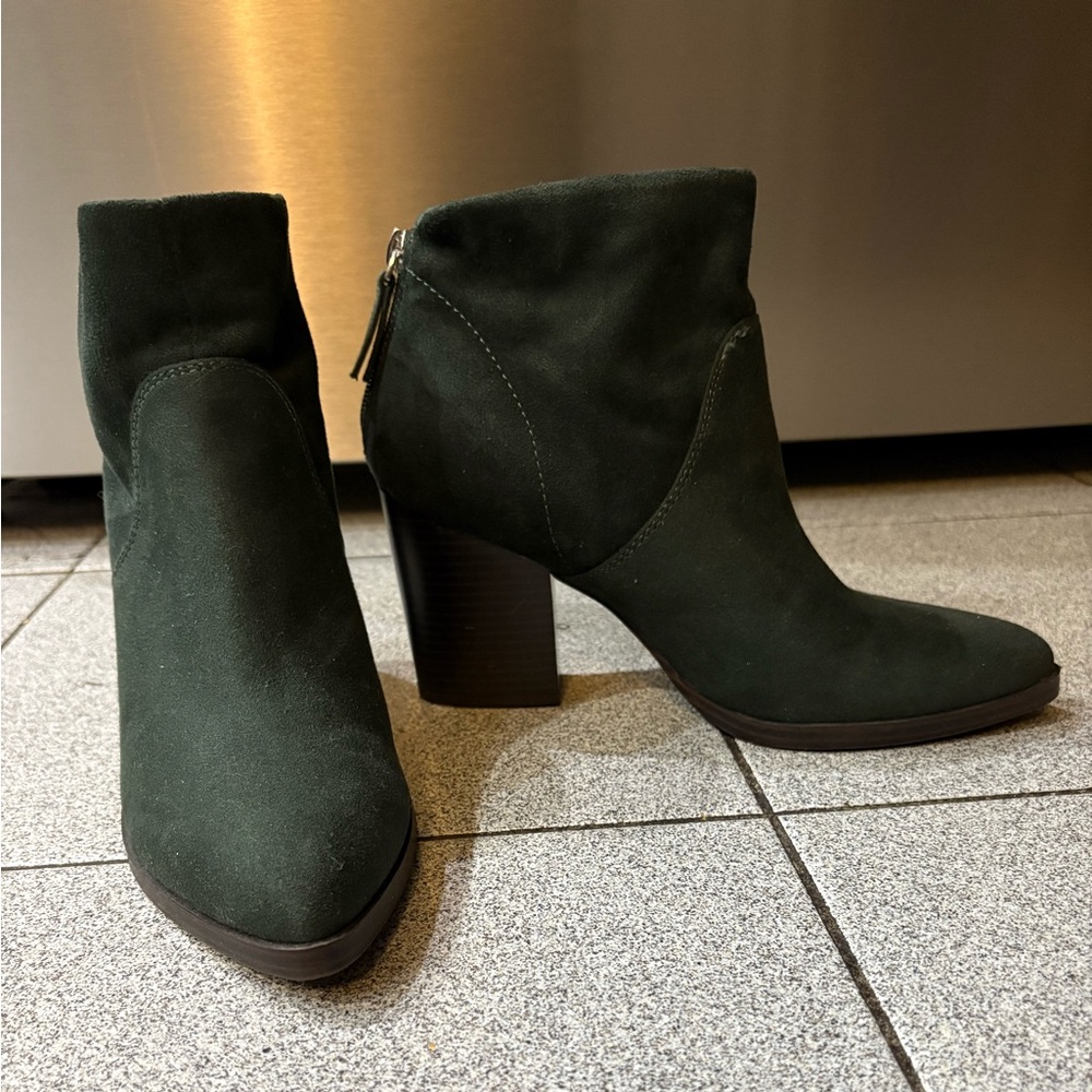 Indigo Forest Green Ankle Booties